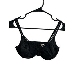 Ellen Tracy Black Lace Trim Underwire Bra Size 36D Coquette Classic Academia